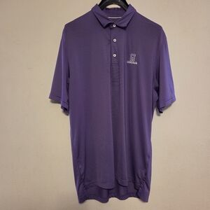 Johnnie-O Gonzaga Polo Large Purple Stripe Golf Stretch Athletic